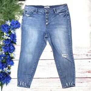 |•KANCAN•| Distressed Skinny High Waist Stretch Jeans Size 20